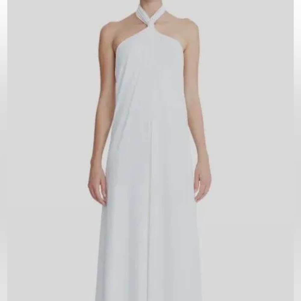 Halston lilah twist halter size 2 chalk white